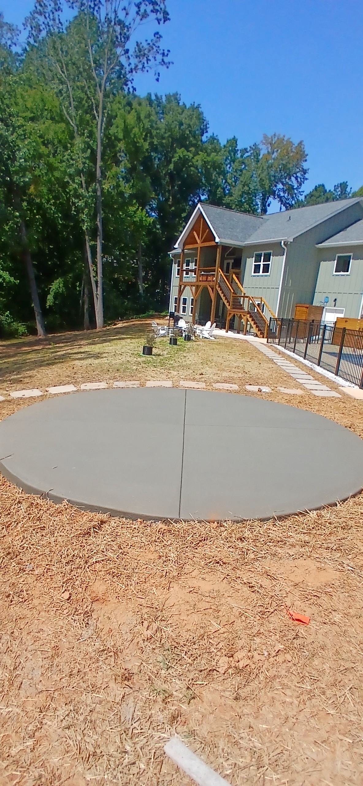 Outdoor concrete patio