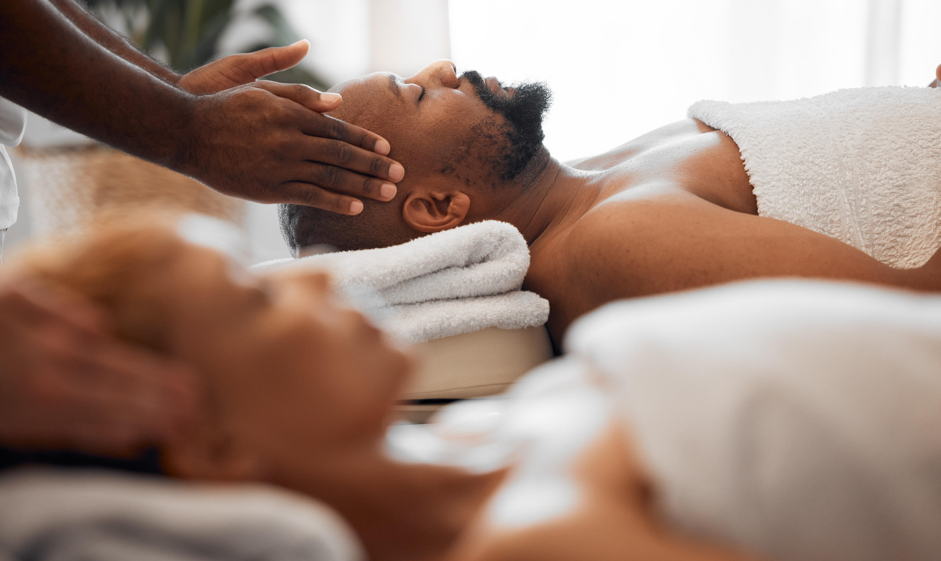 Man and women getting a massage