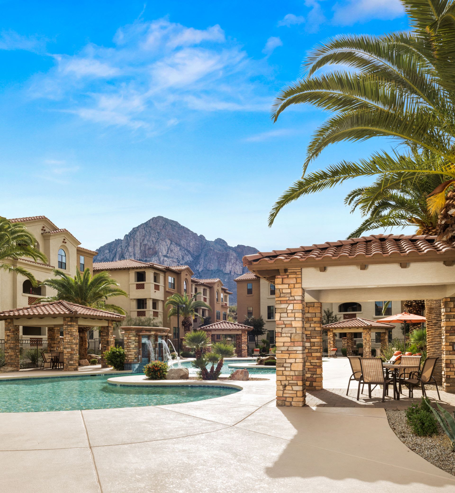 Poolside cabana and lounge area