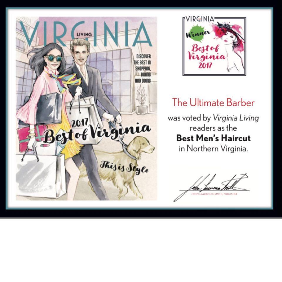 Voted 2017 "Best Men's Haircut" by the readers of Virginia Living Magazine.