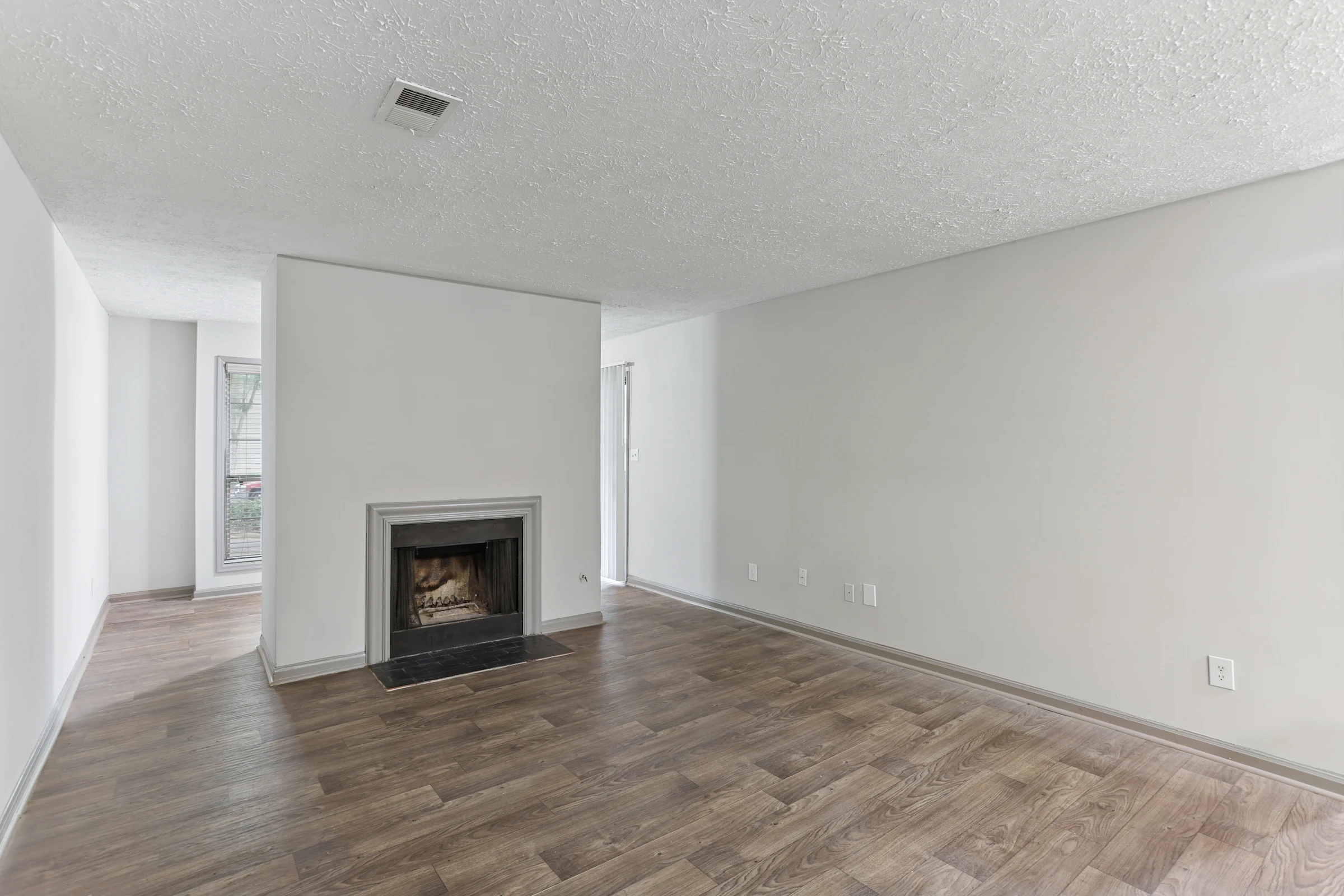 Living area with fireplace