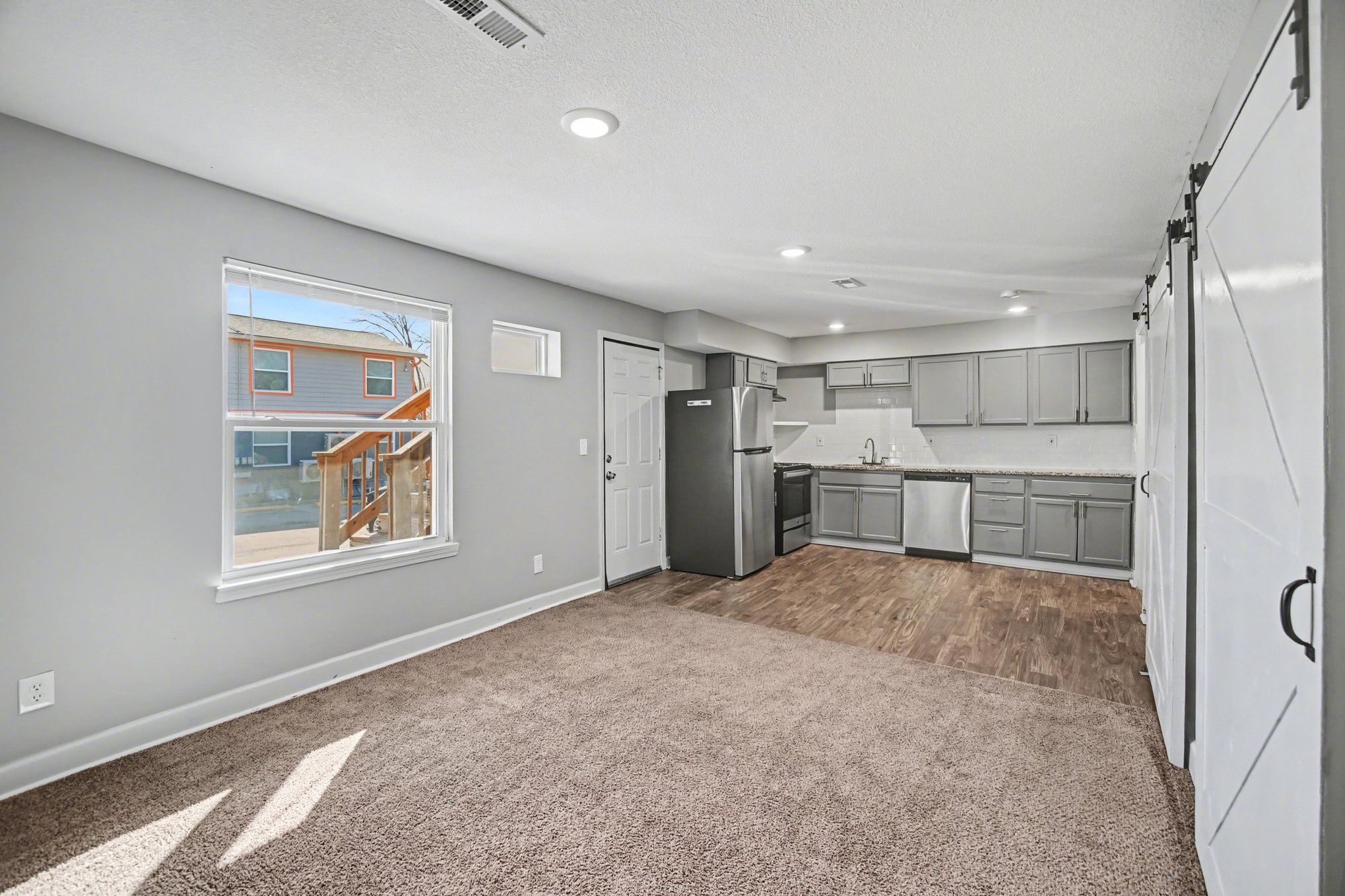 spacious living and kitchen