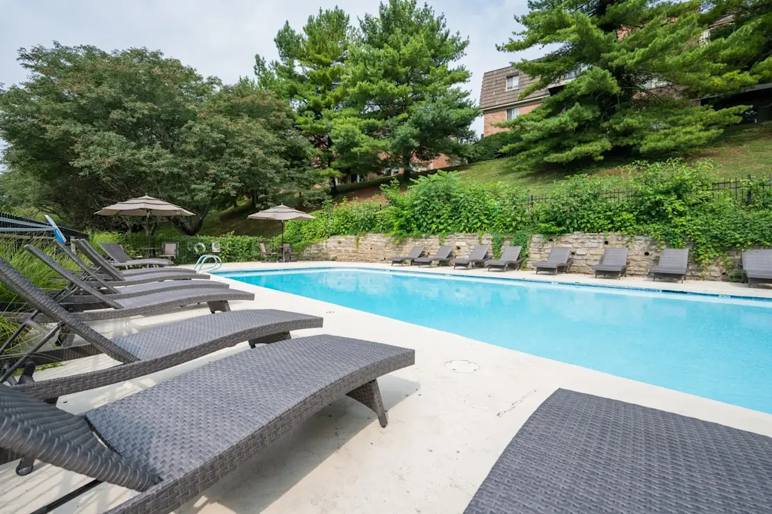 Pool with relaxing chairs