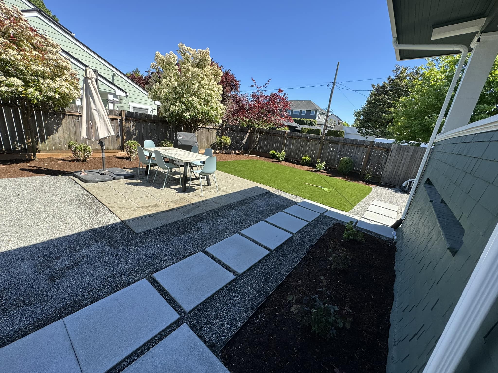 Patio Construction Canby, OR
Upgrade your outdoor living space with professional patio construction by Smart Donkey Hardscape & Construction LLC in Canby, OR. We design and build patios that blend function, comfort, and curb appeal, giving you the perfect spot to relax or entertain. Our team works closely with you to create a layout that complements your home and maximizes outdoor enjoyment.