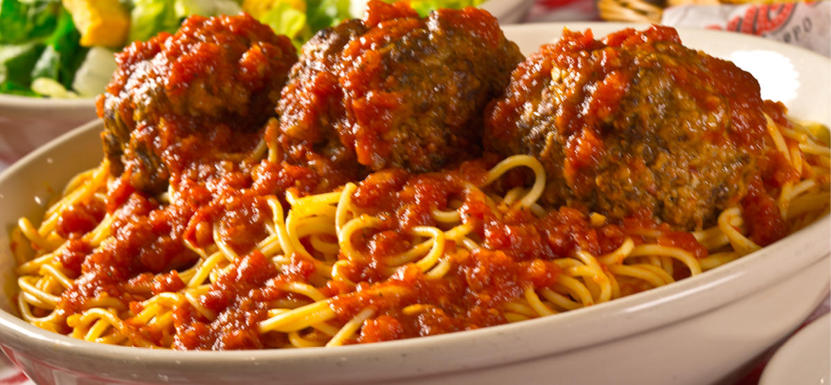 Spaghetti with Meatballs Buca di Beppo Italian Restaurant Norwood (513)396-7673