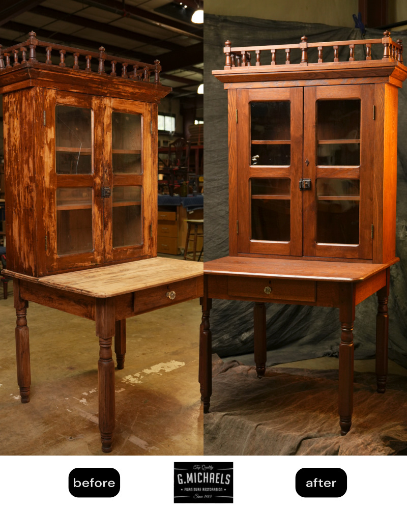 Antique Bookcase Restoration in Fort Collins - Before and After