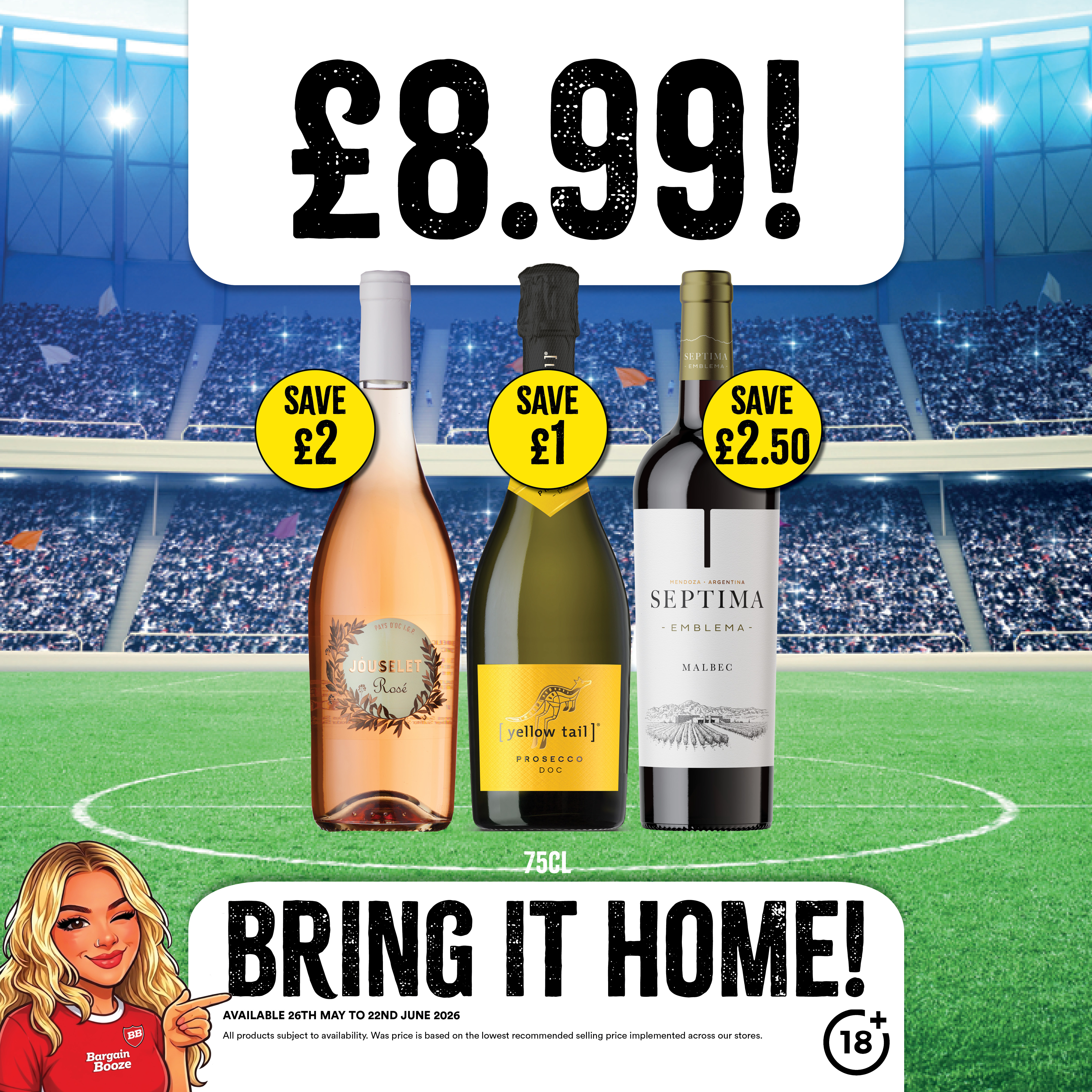 &pound;8.99 on selected wines