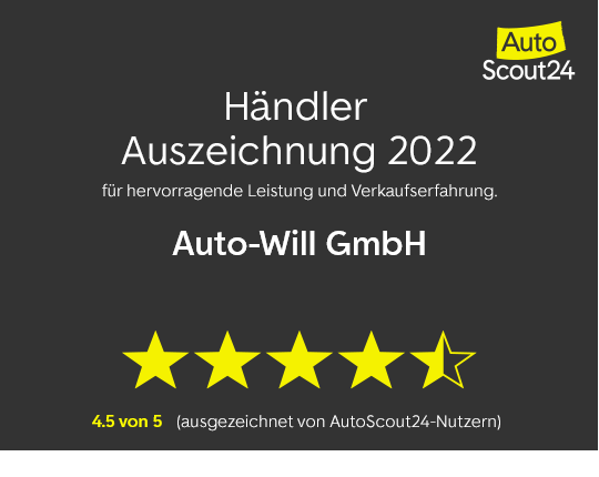 Händlerauszeichnung Auto-Will GmbH AutoScout24 2022