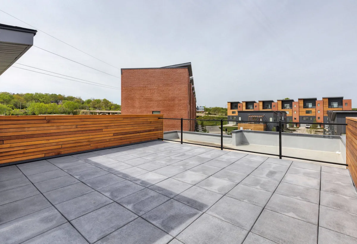 Rooftop patio with pergola