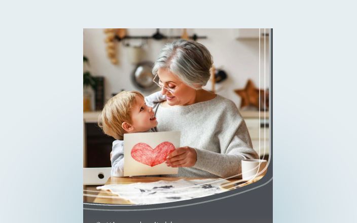 Cover of the charitable giving guide featuring a grandmother and her grandchild sitting together.