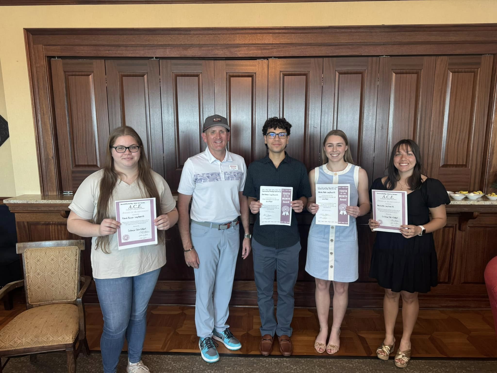 I was excited to partner with Gulfport Exchange Club and Long Beach Schools Mississippi in recognizing these 4 amazing students and their accomplishments!