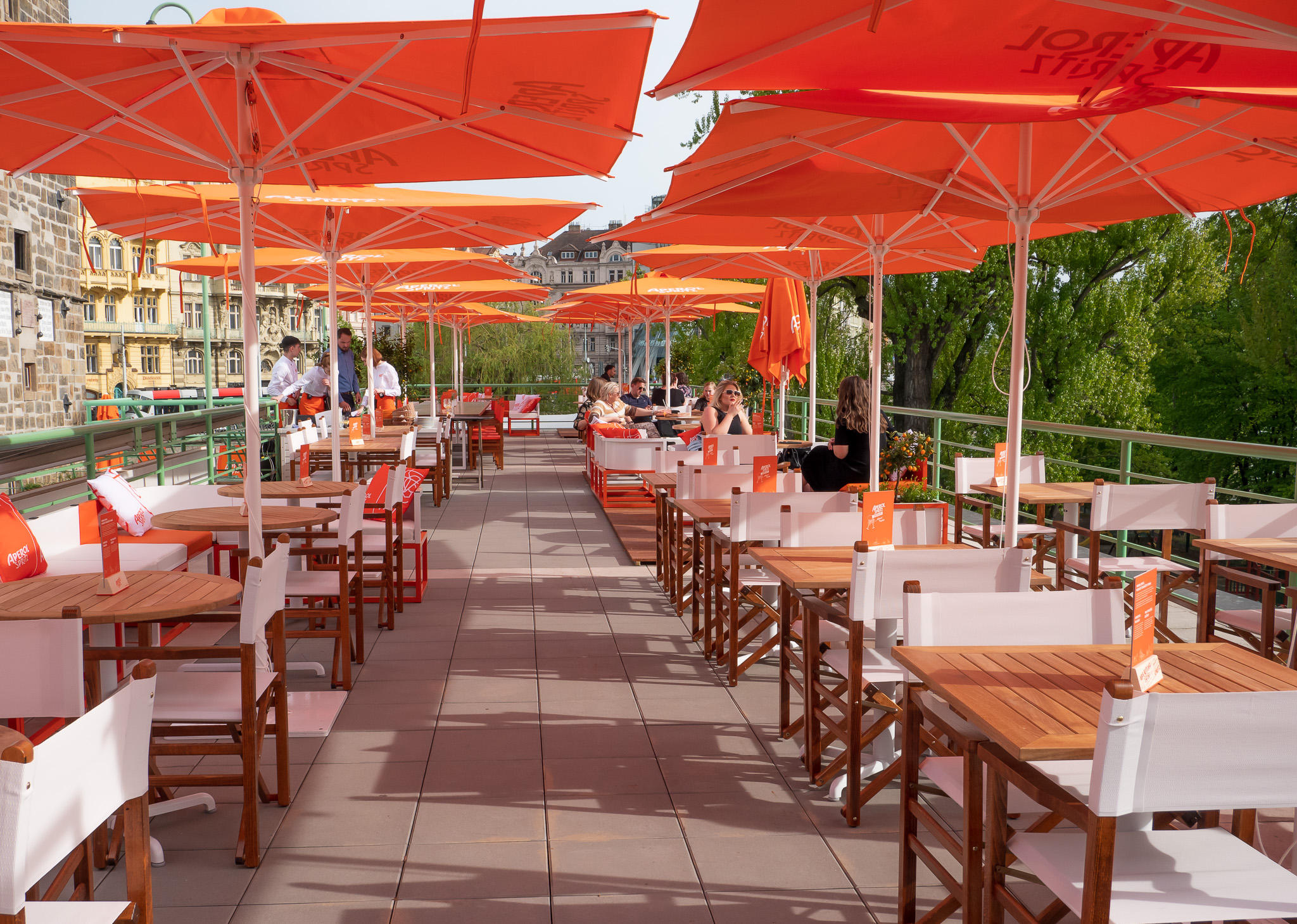 Aperol Spritz terrace Mánes Praha