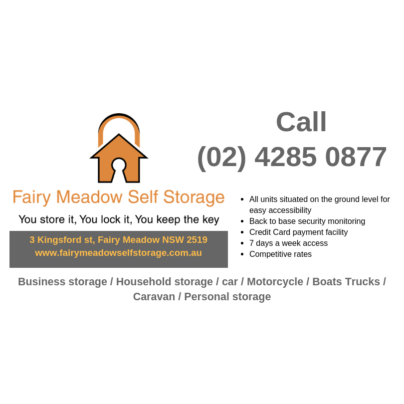 Fairy Meadow Self Storage - Fairy Meadow, NSW 2519 - (02) 4285 0877 | ShowMeLocal.com