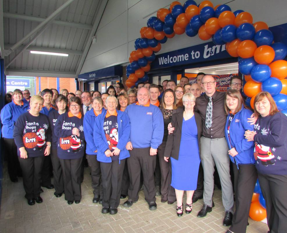 The staff team at B&M Brunwsick before the Home Store opened on its first day.