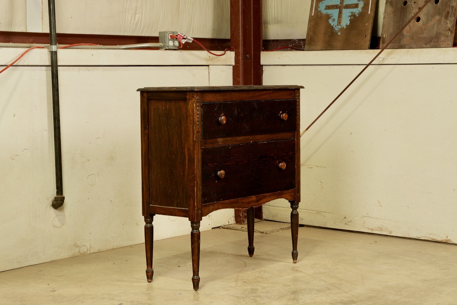 Wooden Dresser angled - before restoration