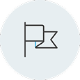 Billowing flag icon.