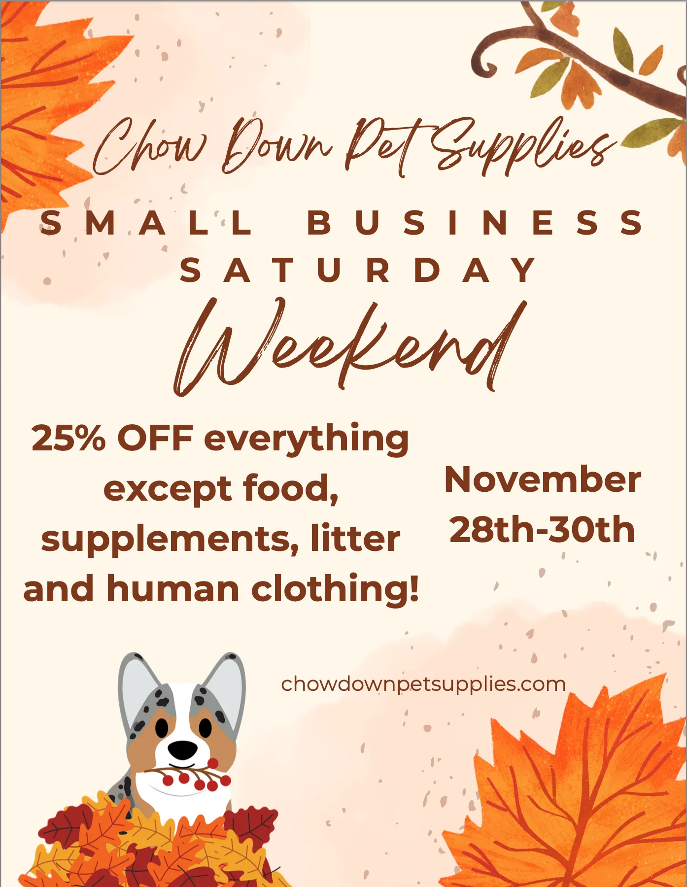 Image of Local Pet Event Small Business Saturday Weekend Nearby