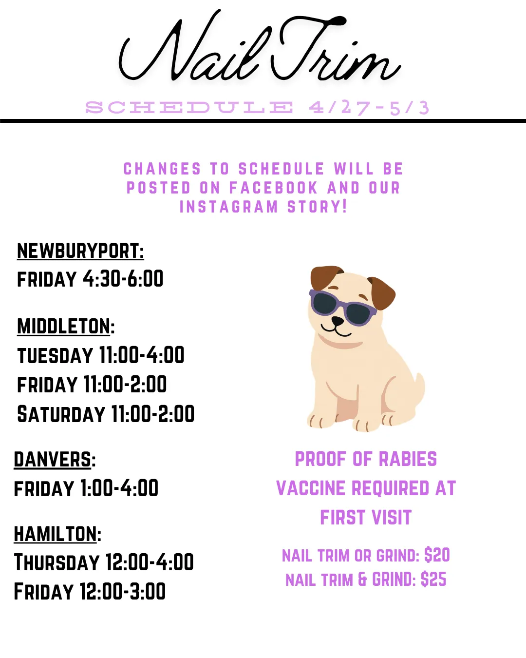 Image of Local Pet Event Nail Trim Schedule Nearby