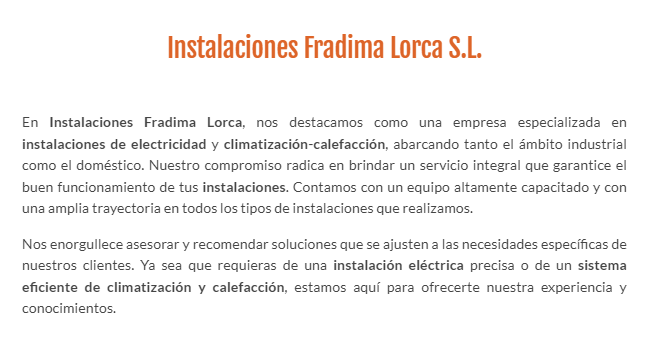 Images Instalaciones Fradima Lorca S.L.