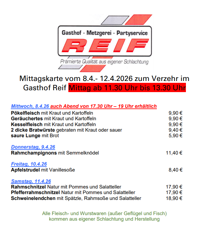 Gasthof & Fremdenzimmer Reif, Raiffeisenstraße 6 in Ursensollen