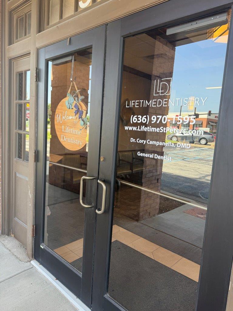 Front doors, Lifetime Dentistry. Dentist in St Peters, MO. 