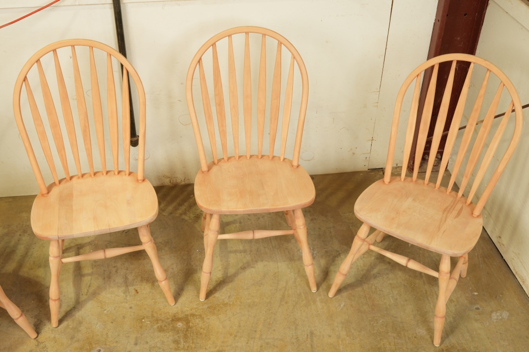 Windsor Chairs Stripped Wood - Before