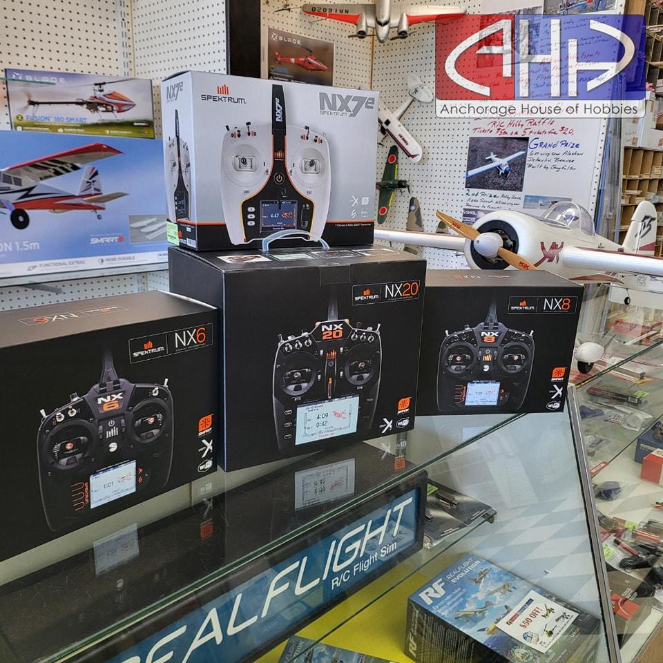 We got the Transmitters you need to get flying and control your fun!!!
The Spektrum NX lineup have wifi connectivity , smart technology able to work with your smart batteries and esc's!
Come in and check out these out in store or online at https://anchoragehouseofhobbies.com/search?q=nx