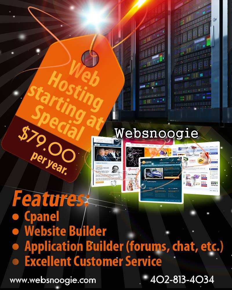 Web Hosting for only $79 per year! We offer professional web hosting at an affordable price. We have a lot of clients in the Omaha area, and across the United States.