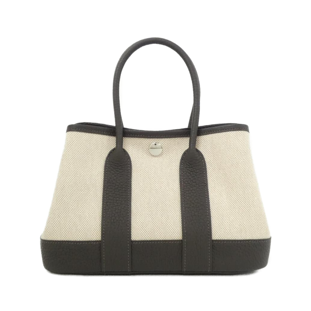 エルメス ネオ ガーデン 23㎝ トワルアッシュヴァイキング ネゴンダ 086418CK ECRU-BLACK+BLACK シルバー金具 K刻印