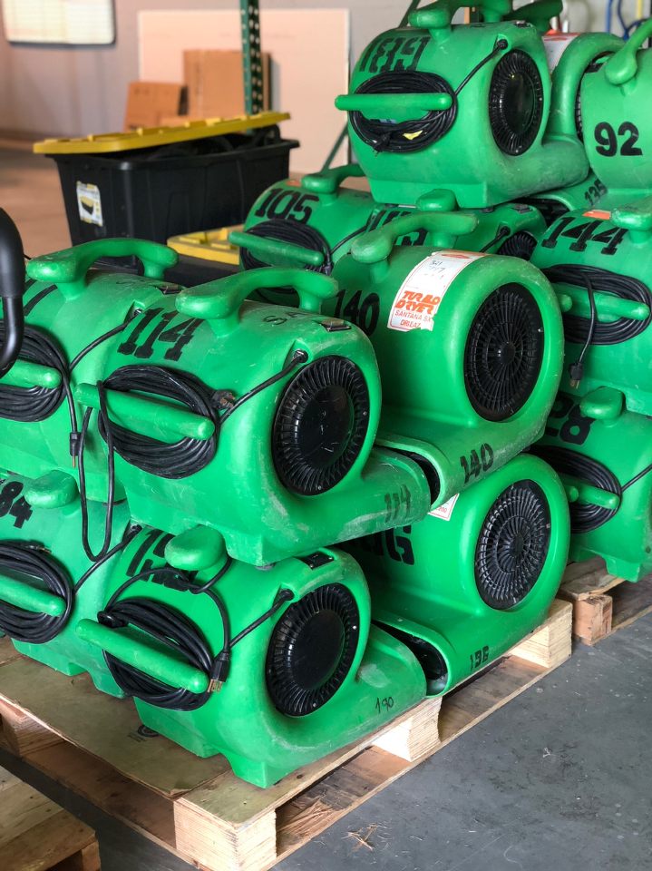 SERVPRO air movers.