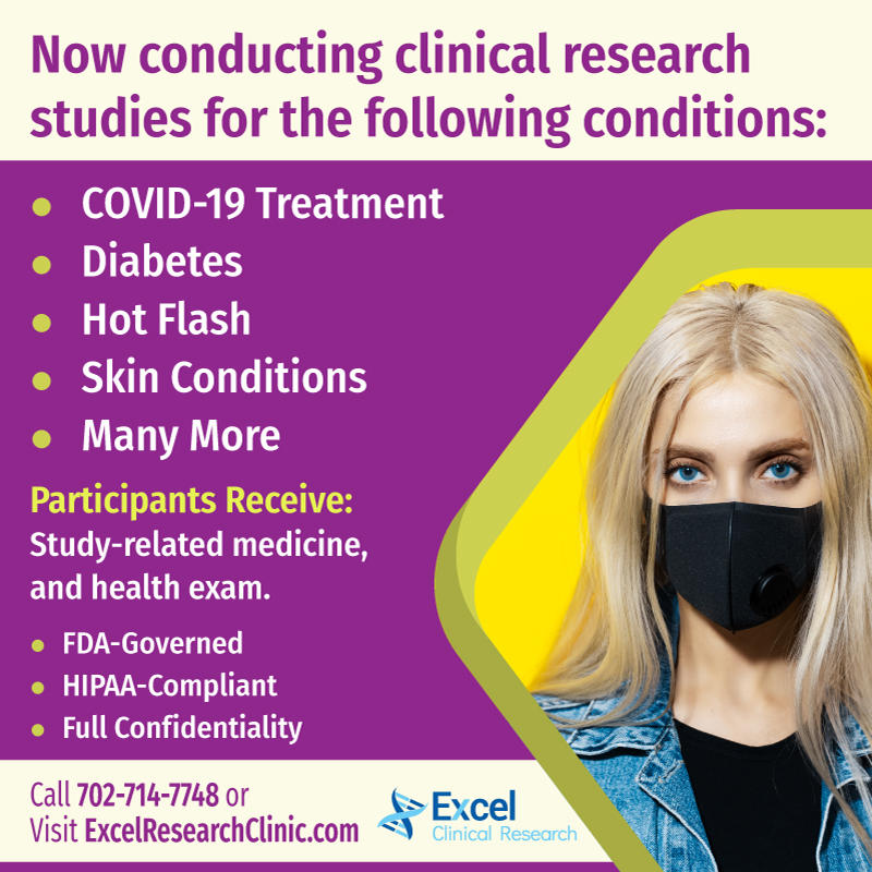 We are now conducting clinical research studies for many different conditions such as COVID-19 and Diabetes. Participants receive guaranteed compensation, study-related medicine, and a health exam.