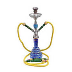 Blue and Yellow Dual Pipe Hookah