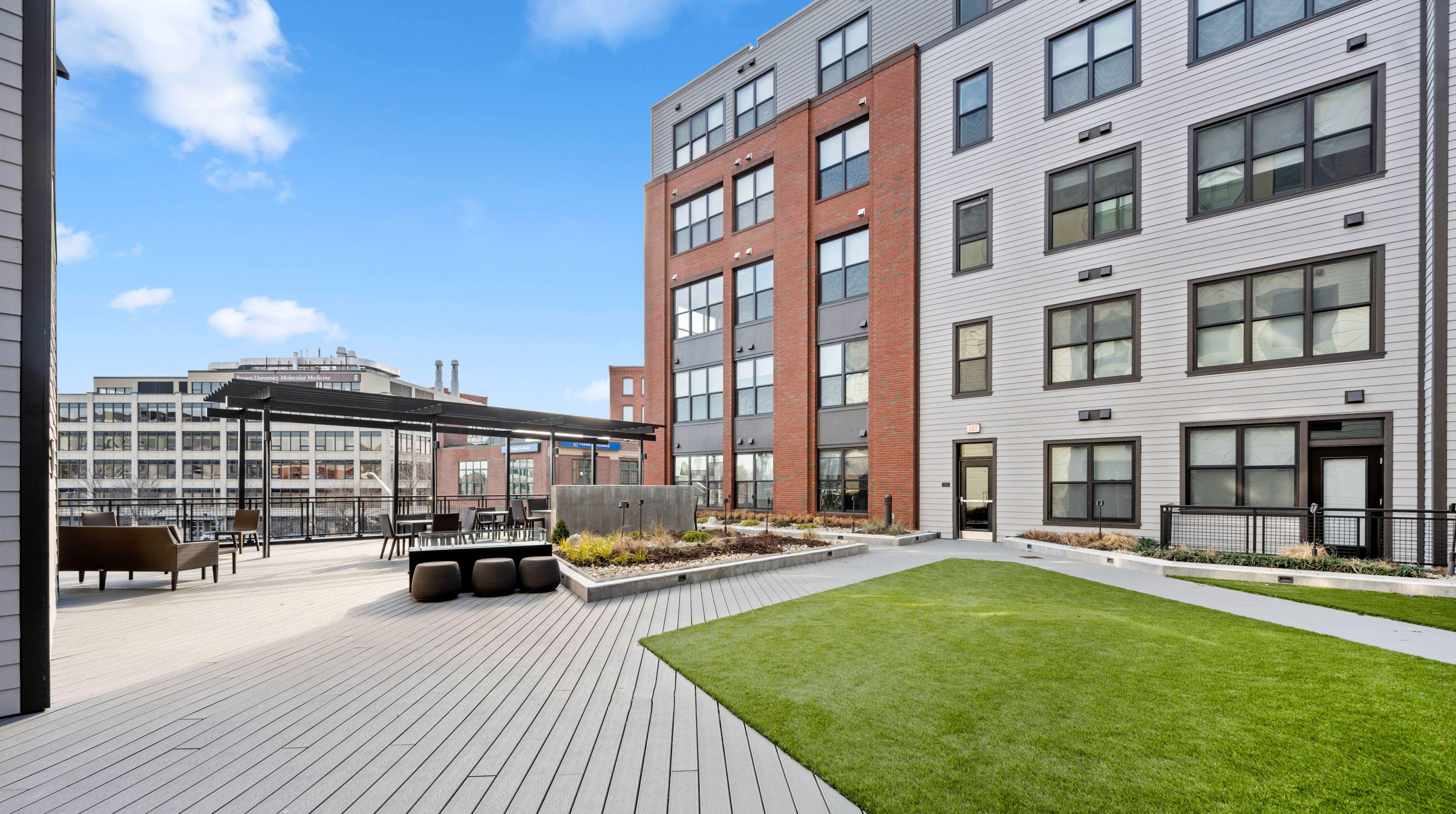 Exterior courtyard for pet friendly access