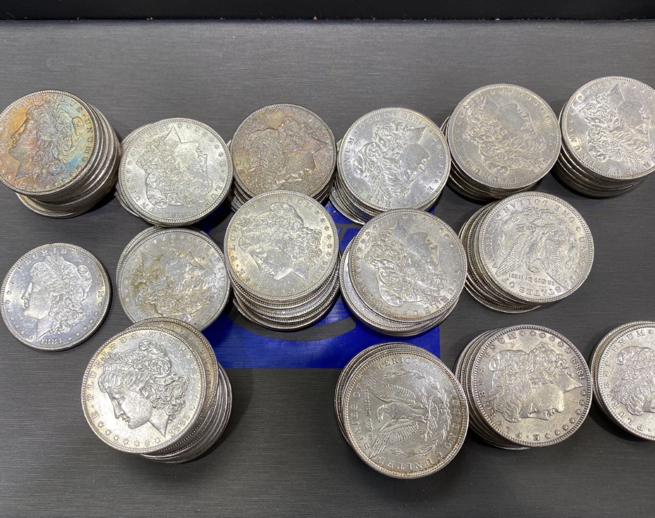 Purchased a stack of Morgan Silver Dollars. We are always buying and selling coins. Collectors Coins & Jewelry Lynbrook (516)341-7355
