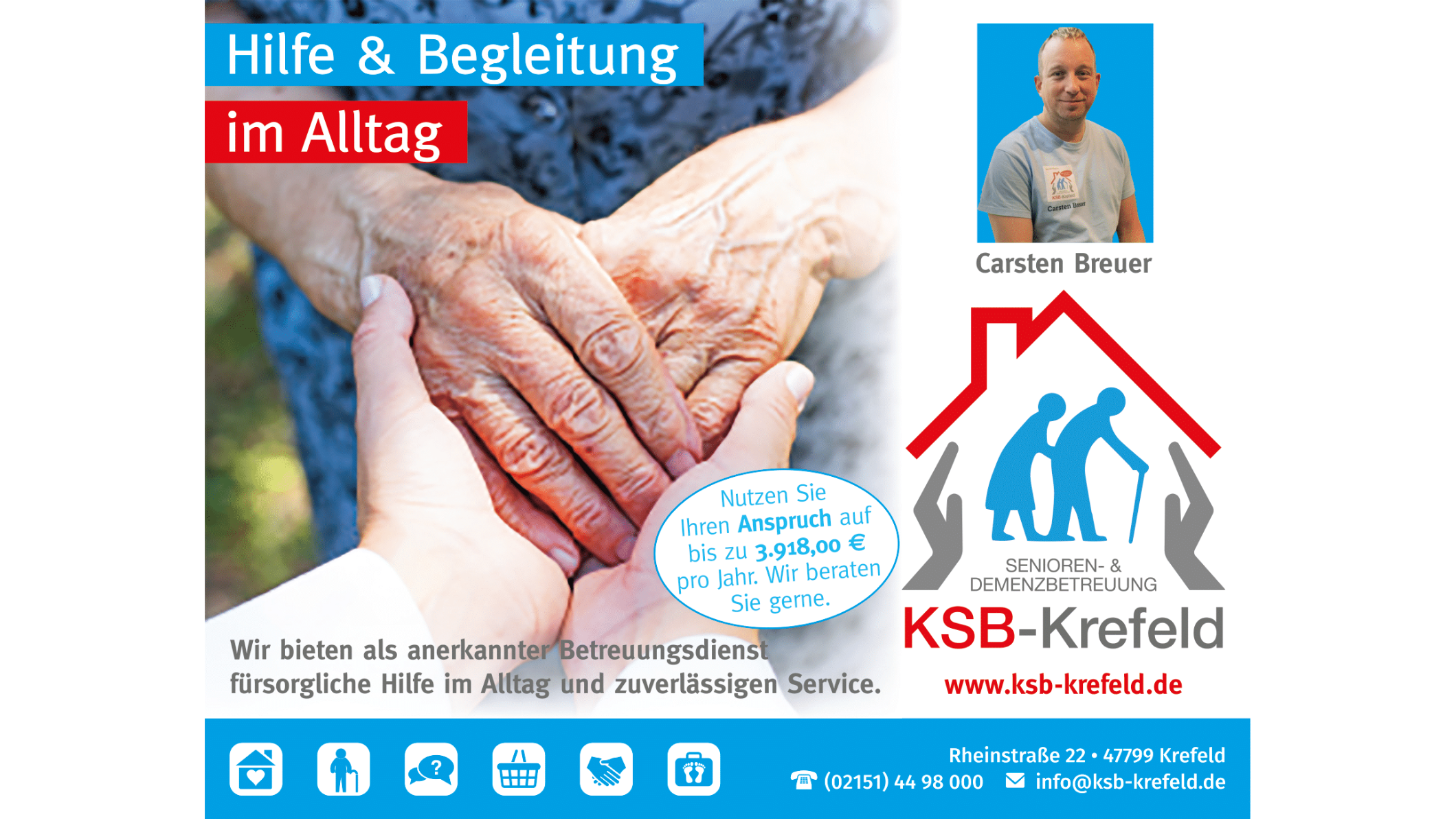Bilder KSB-Krefeld Alltagsbegleitung Pflegeberatung nach § 37. 3 SGB