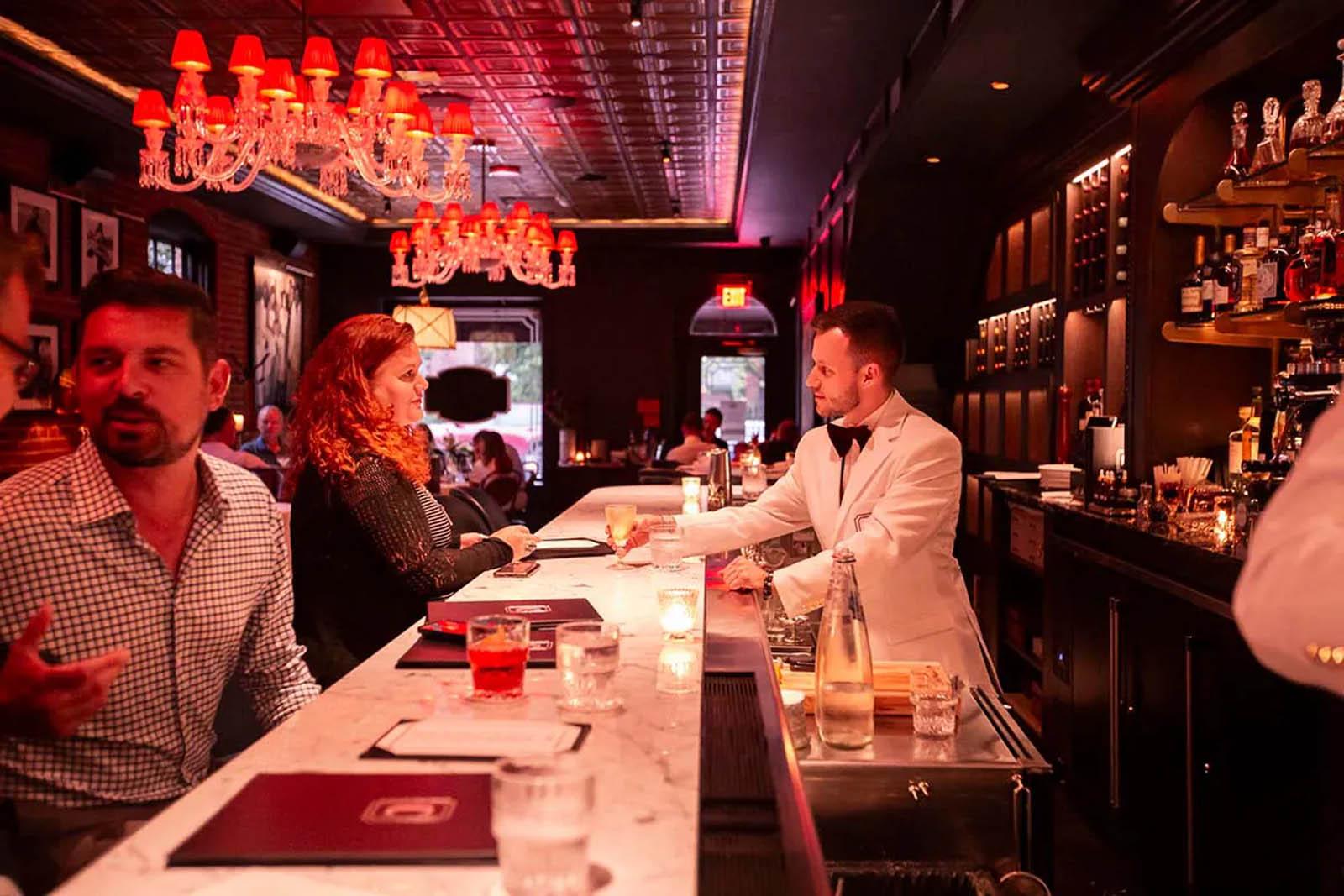 Bar and seated guests