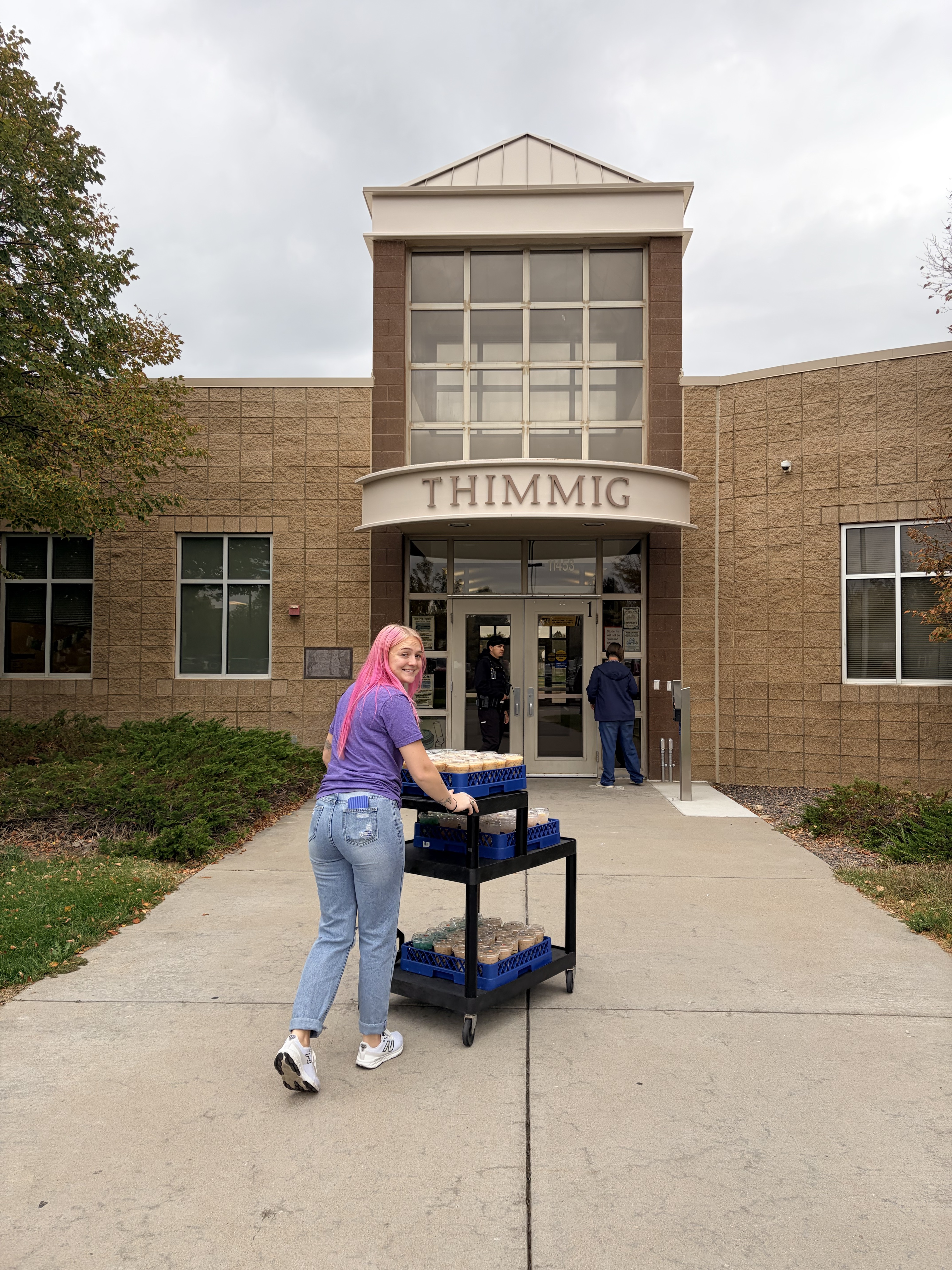 Beach Bum Energy Infusion, Sunset Blvd. Dirty Soda, Caramel Macchiato, Vanilla Bee Chai at Thimmig Elementary delivered by Ziggi's to celebrate their customer appreciation day.