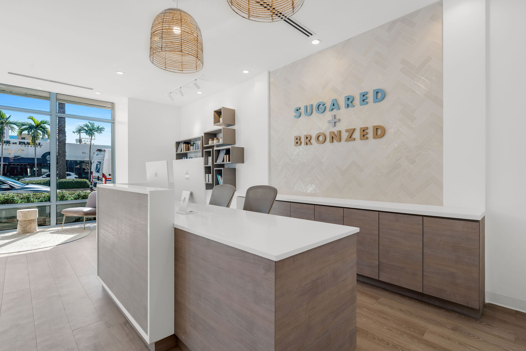 SUGARED + BRONZED Coral Gables Reception Desk