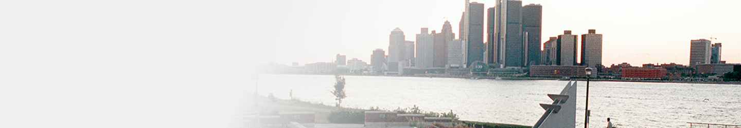 The Windsor skyline along the Detroit River.