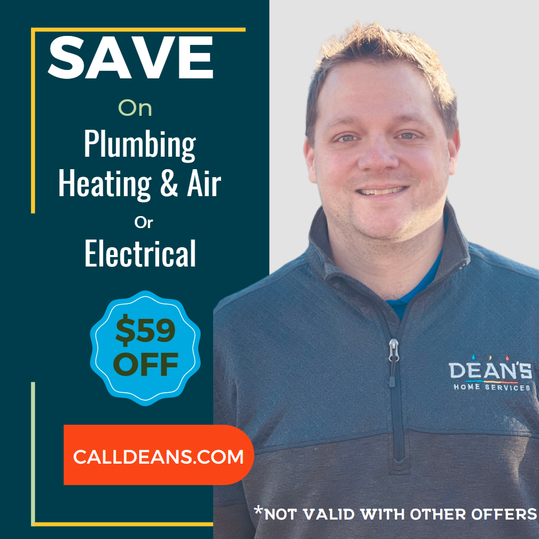 $59 Off Plumbing, Heating and Air and Electrical service in Minneapolis St. Paul, MN from Dean's Home Services.
