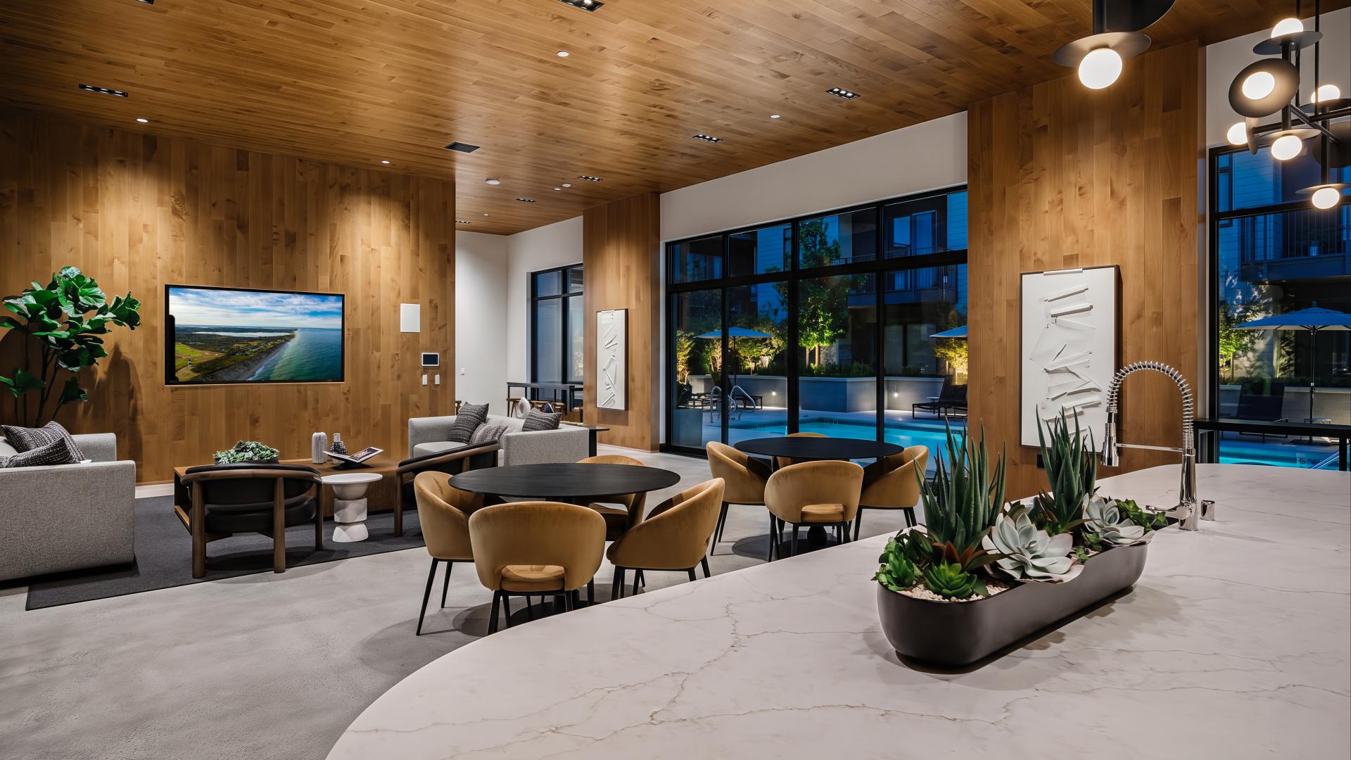 Spacious Outlook clubroom