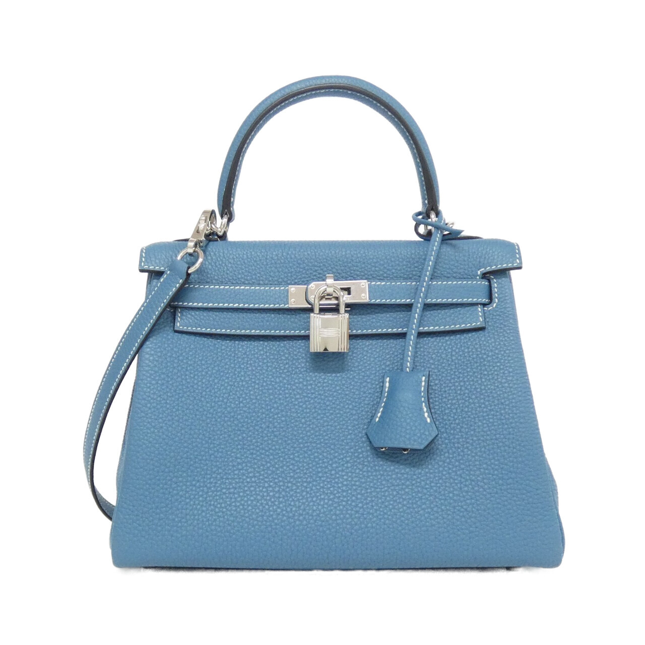 エルメス ケリー 25cm 044624CK トゴ NEW BLUE JEAN シルバー金具 W刻印