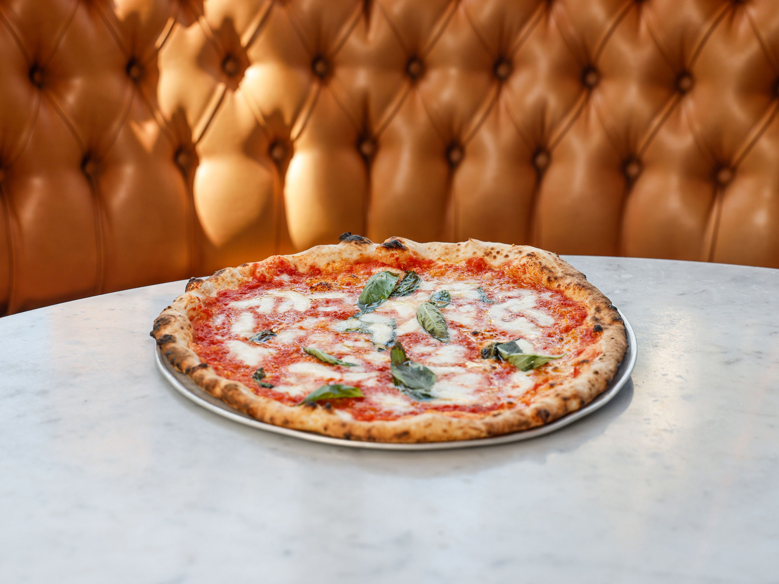 Neapolitan Style Pizza on a table