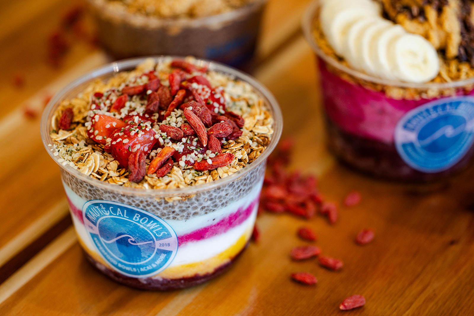 Our acai bowls, also known as smoothie bowls, are a refreshing medley of gluten-free, dairy-free, & 100% plant-based ingredients, bursting with essential vitamins & nutrients.