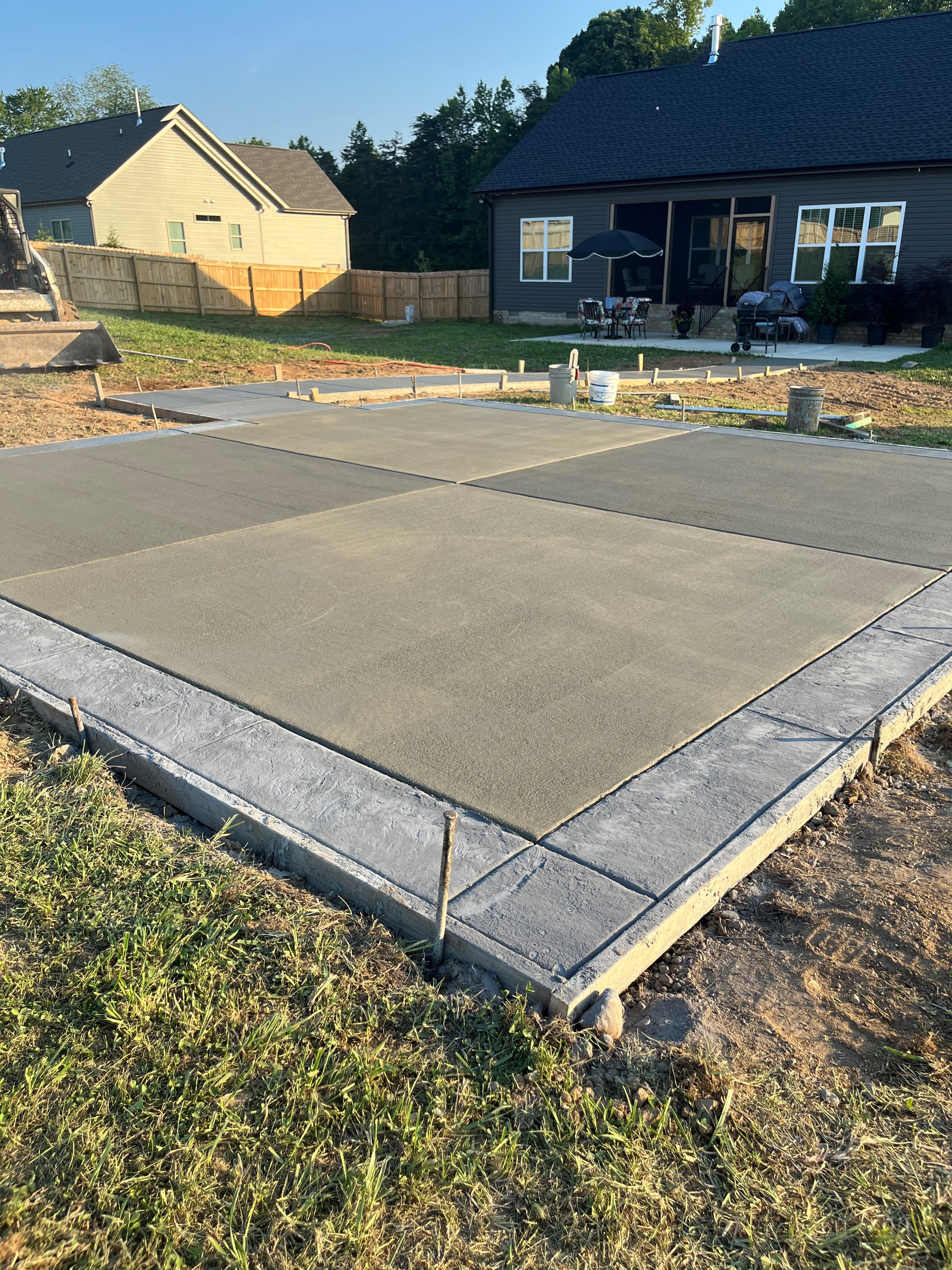 Outdoor concrete patio