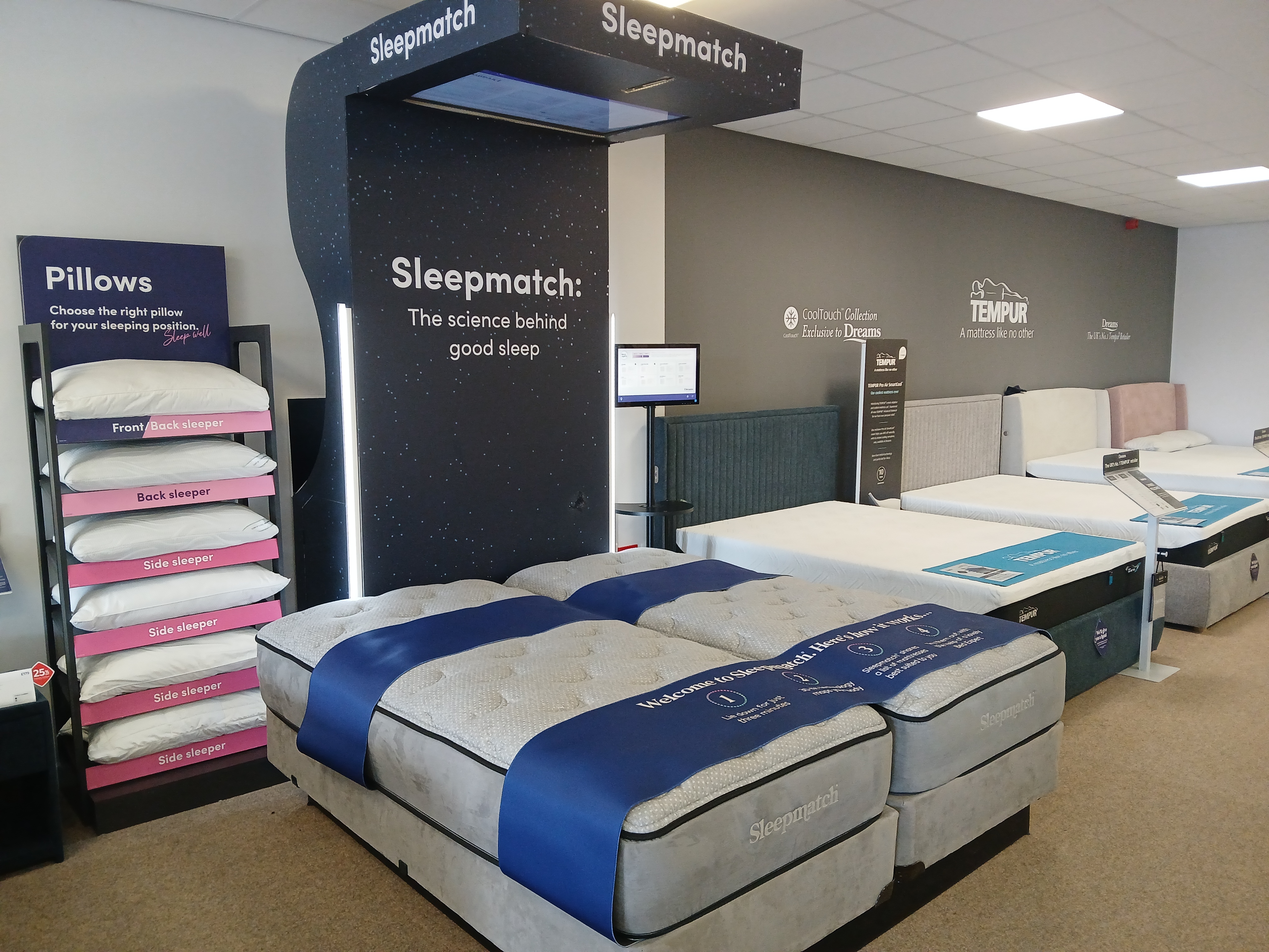 Head in-store for the full Sleepmatch™ experience. Our unique Sleepmatch™ technology matches you with your perfect bed.