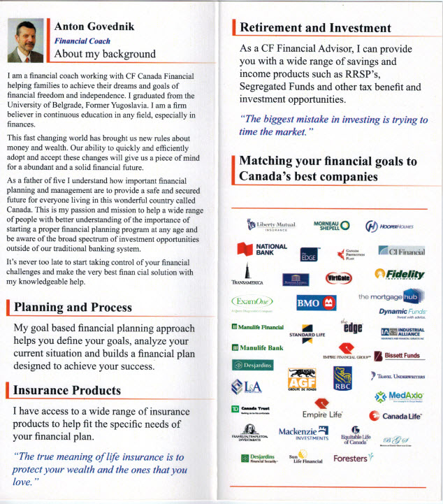 Financial Planner in BC Nanaimo V9S 2M6 Anton Govednik - Financial Advisor 1835 Meredith Rd (250)714-4366