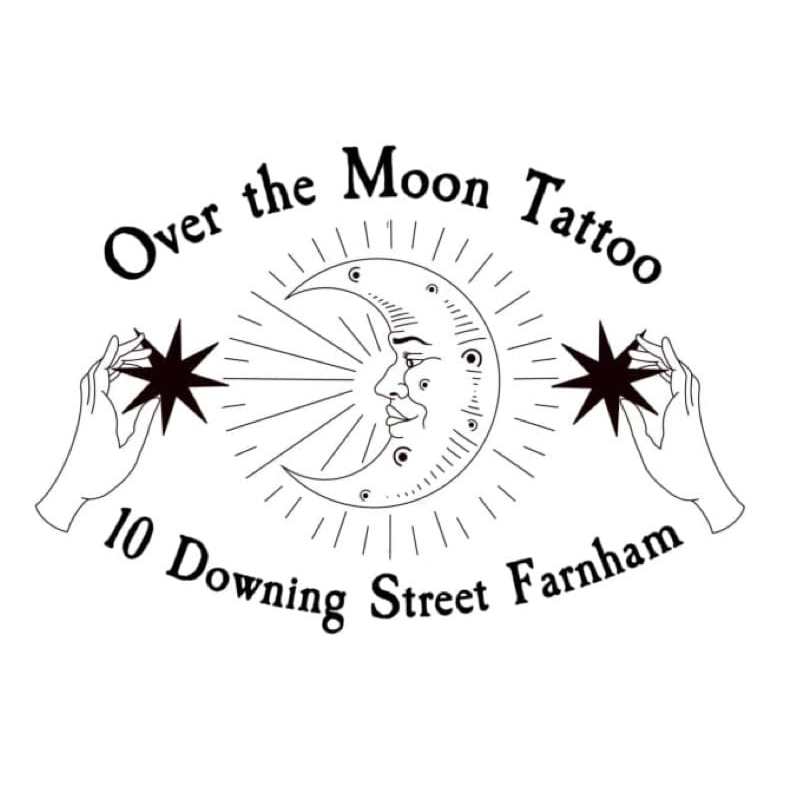 Over the Moon Tattoo Logo