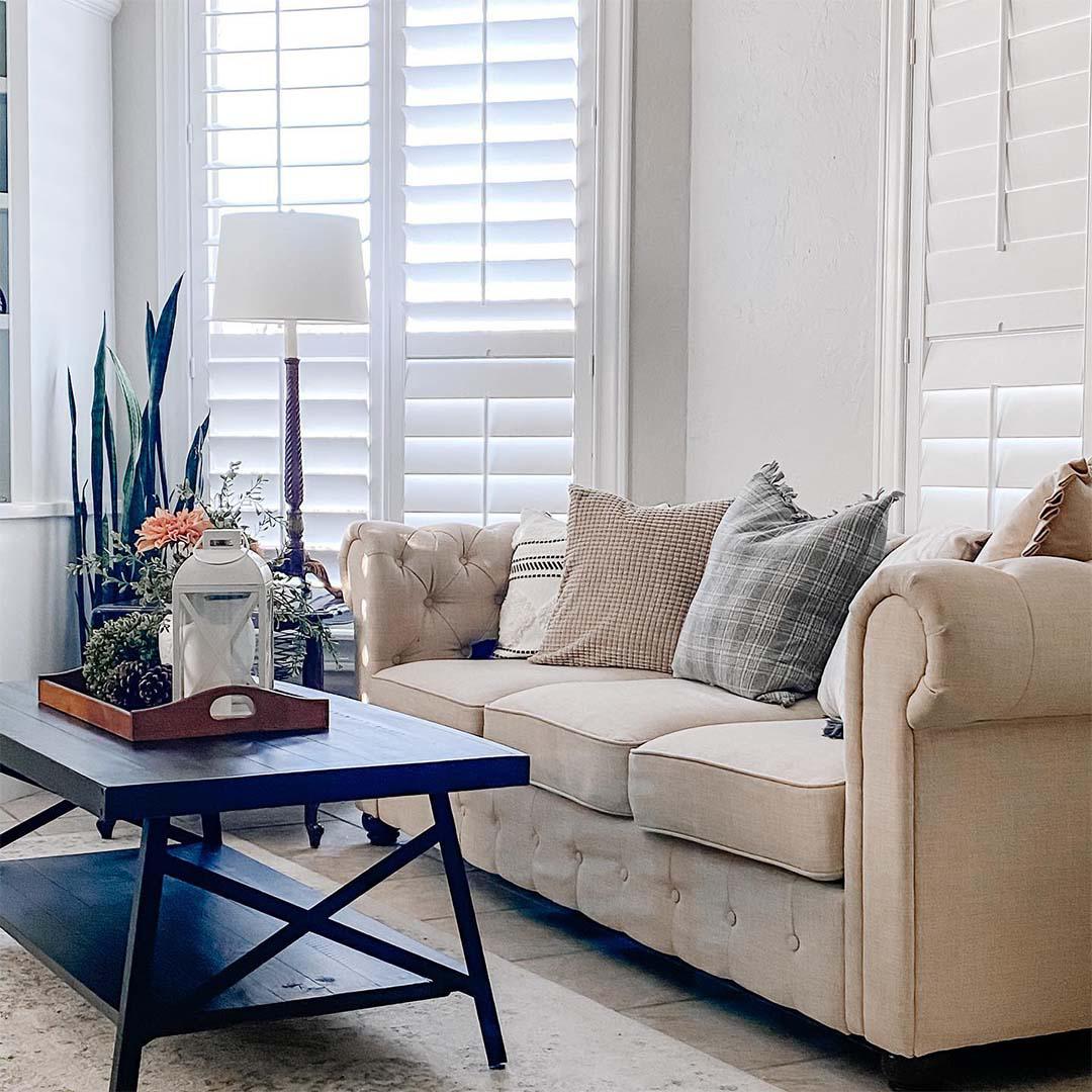 These White, Split-Tilt Shutters are the perfect solution to any room