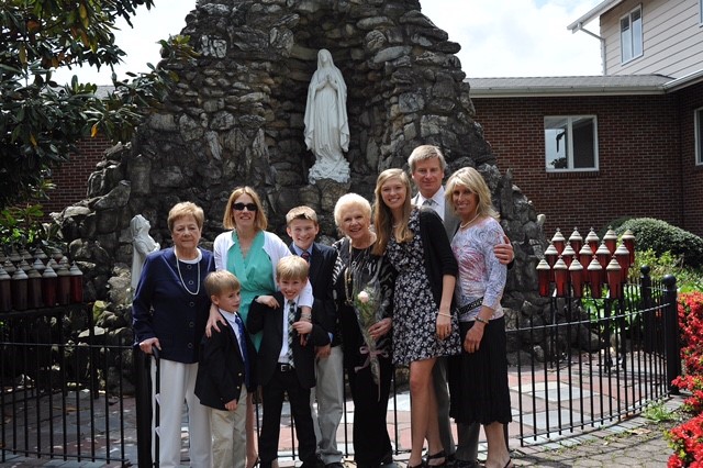 Schreiner Family outside of Church